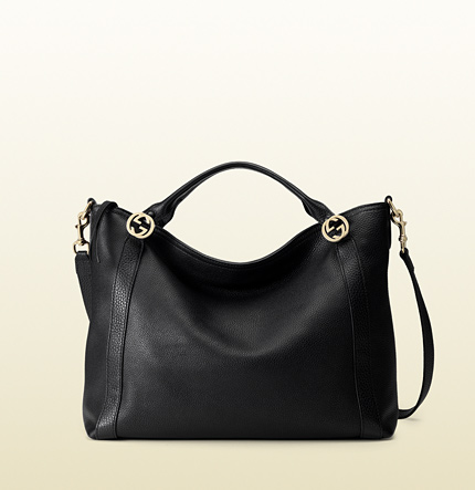 Authentic Gucci Miss GG Leather Top Handle Bag 323675 Black